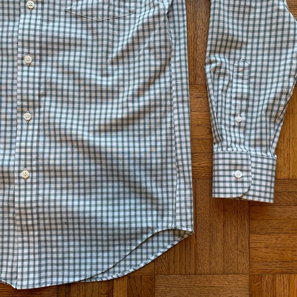 J. Crew Men's Thompson Fit Green White Shirt, M - Picture 5 of 6